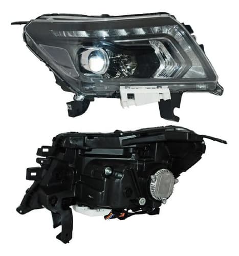 Faro Nissan Pu Np300/ Frontier 2016-2020 Fondo Negro Leds Derecho