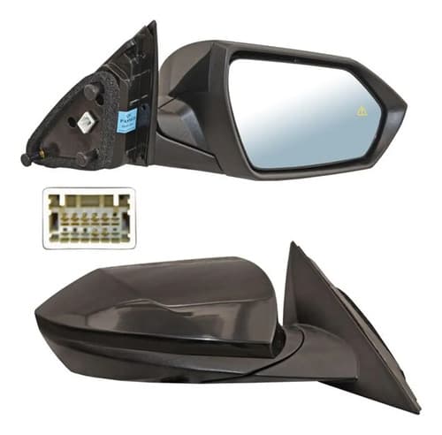 Espejo Para Hyundai Elantra 2021-2023 Electrico Para Pintar Con Desempañante Con Sensor Punto Ciego 7 Pines Derecho
