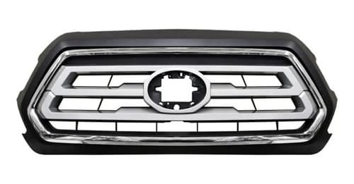 Parrilla Toyota Tacoma 2020-2022 Negra Central Plata Con Filo Cromado