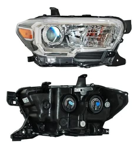 Faro Toyota Tacoma 2018-2019 Fondo Cromada Derecho