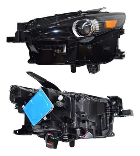 Faro Mazda Cx30 2020-2026 Fondo Negro Con Led Con Lupa Izquierdo