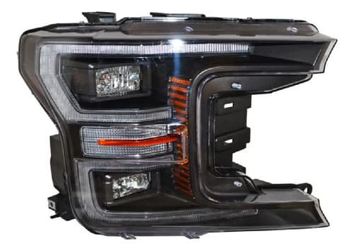 Faro Ford F-150/Lobo 2018-2020 Fondo Negro Leds Izquierdo