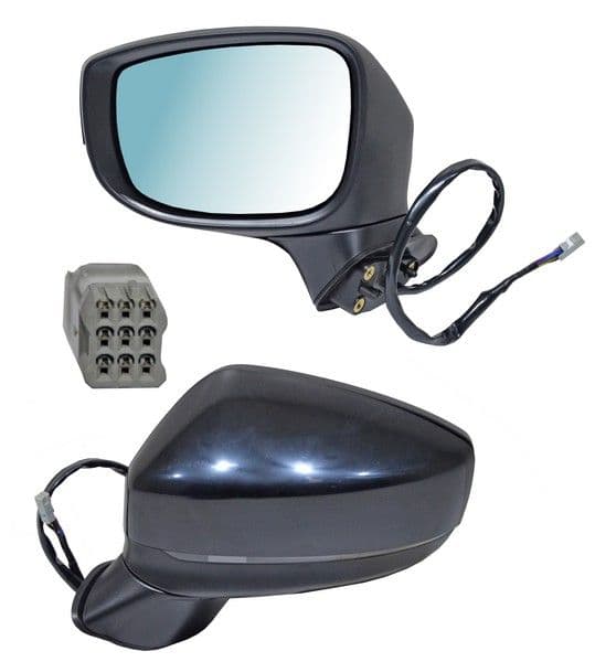 Espejo Mazda Cx5 18-25 Elect Para Pintar Con Direccional Con Sensor Punto Ciego Con Desempañante Autoabatible 9 Pines Izquierdo