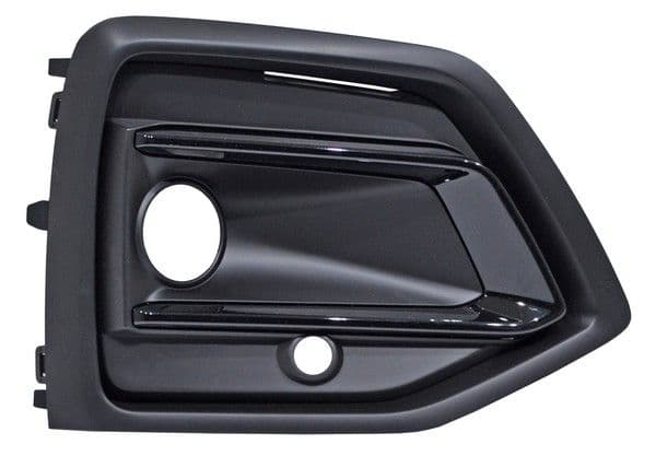 Rejilla Audi Q5 2021-2024 Para Faro Niebla Con Hoyo Para Sensor Con Moldura Central Lisa Derecha