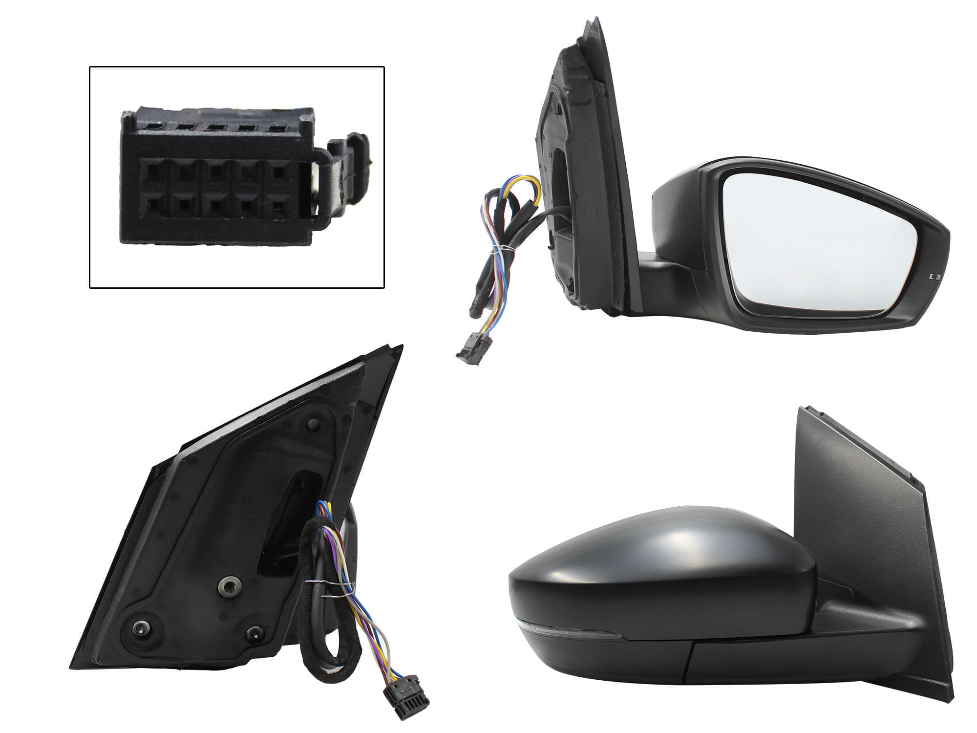 Espejo Derecho Volkswagen POLO 2013-2021 6 Pines Con Luz Direccional Eléctrico Para Pintar