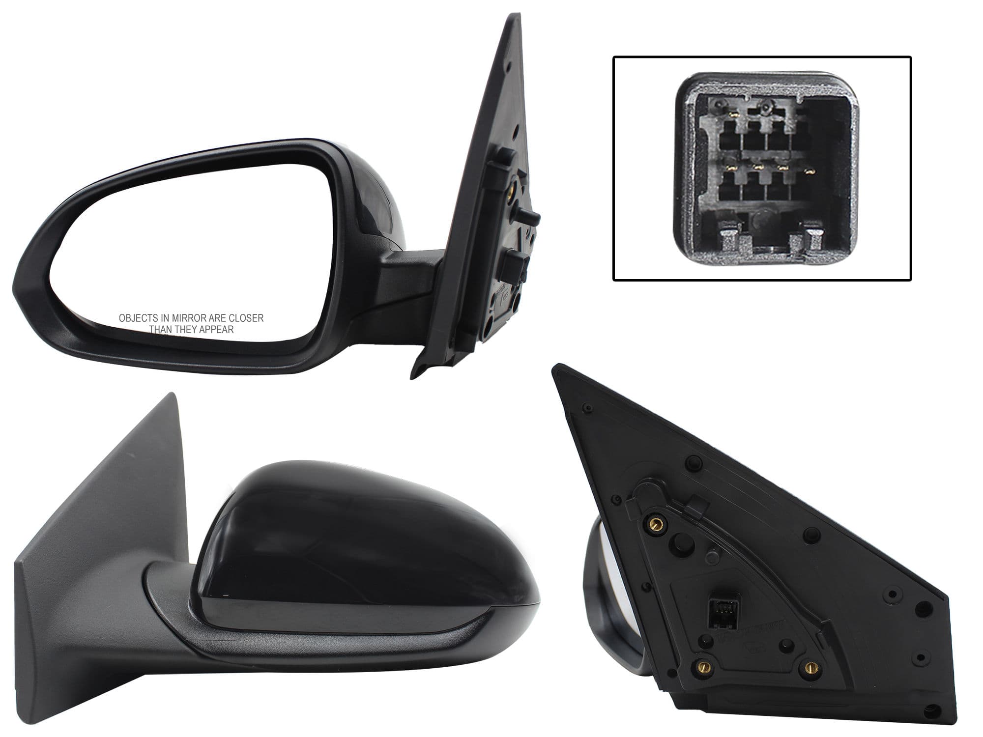 Espejo Izquierdo KIA RIO 4 y 5 Puertas 2018-2023 5 Pines Con Desempañante Eléctrico Para Pintar