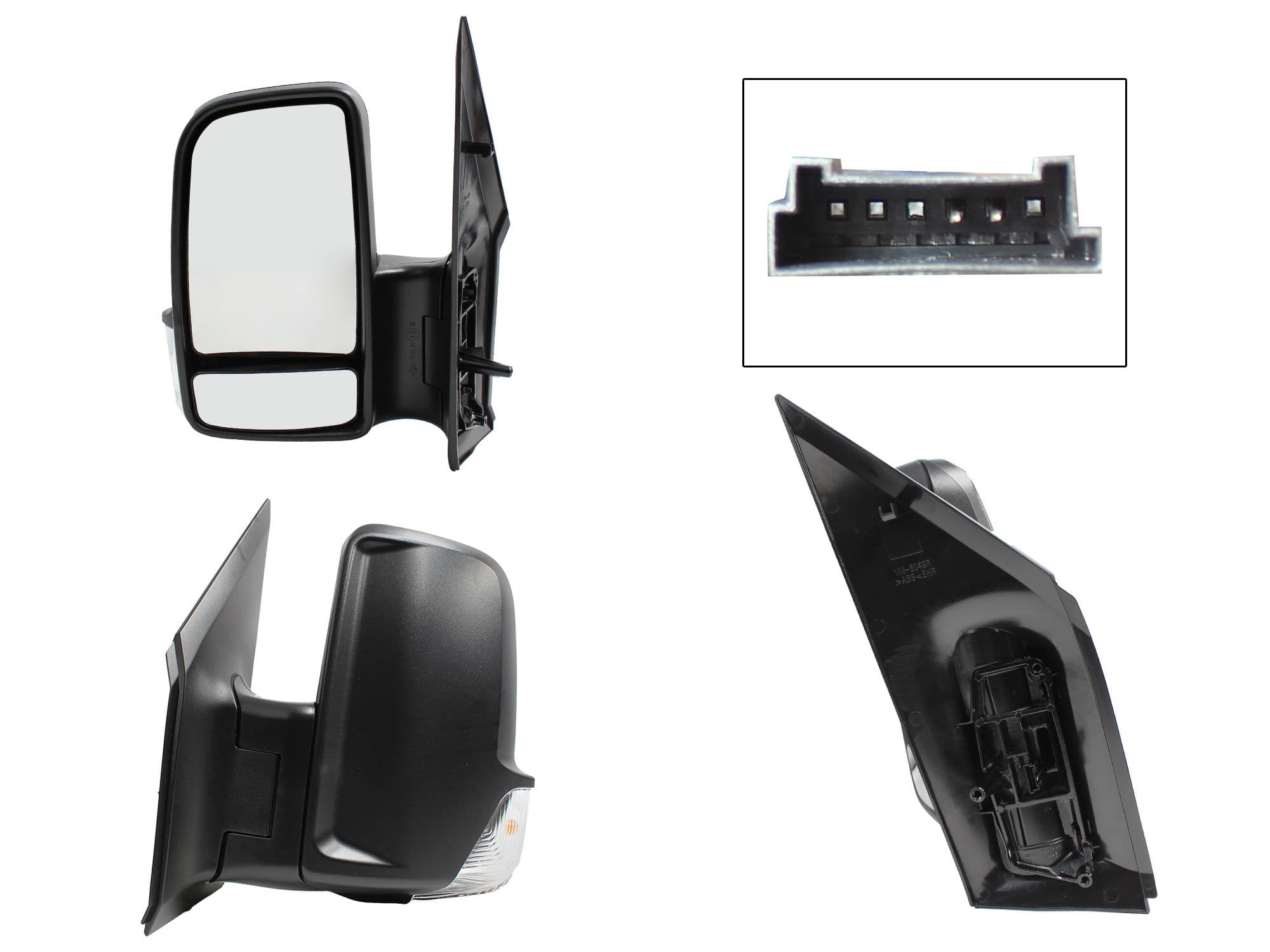 Espejo Izquierdo Mercedes BENZ Sprinter 2008-2019 Con Luz Direccional Manual Sin Control Negro Poroso