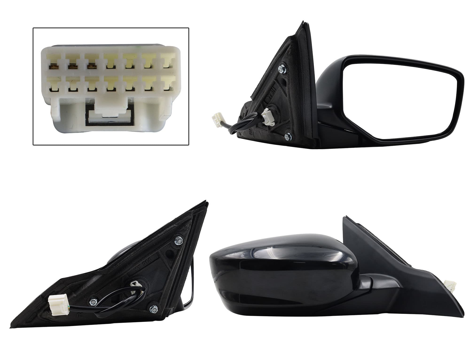 Espejo Derecho Honda Accord Sedan 2013-2017 3 Pines Eléctrico Para Pintar