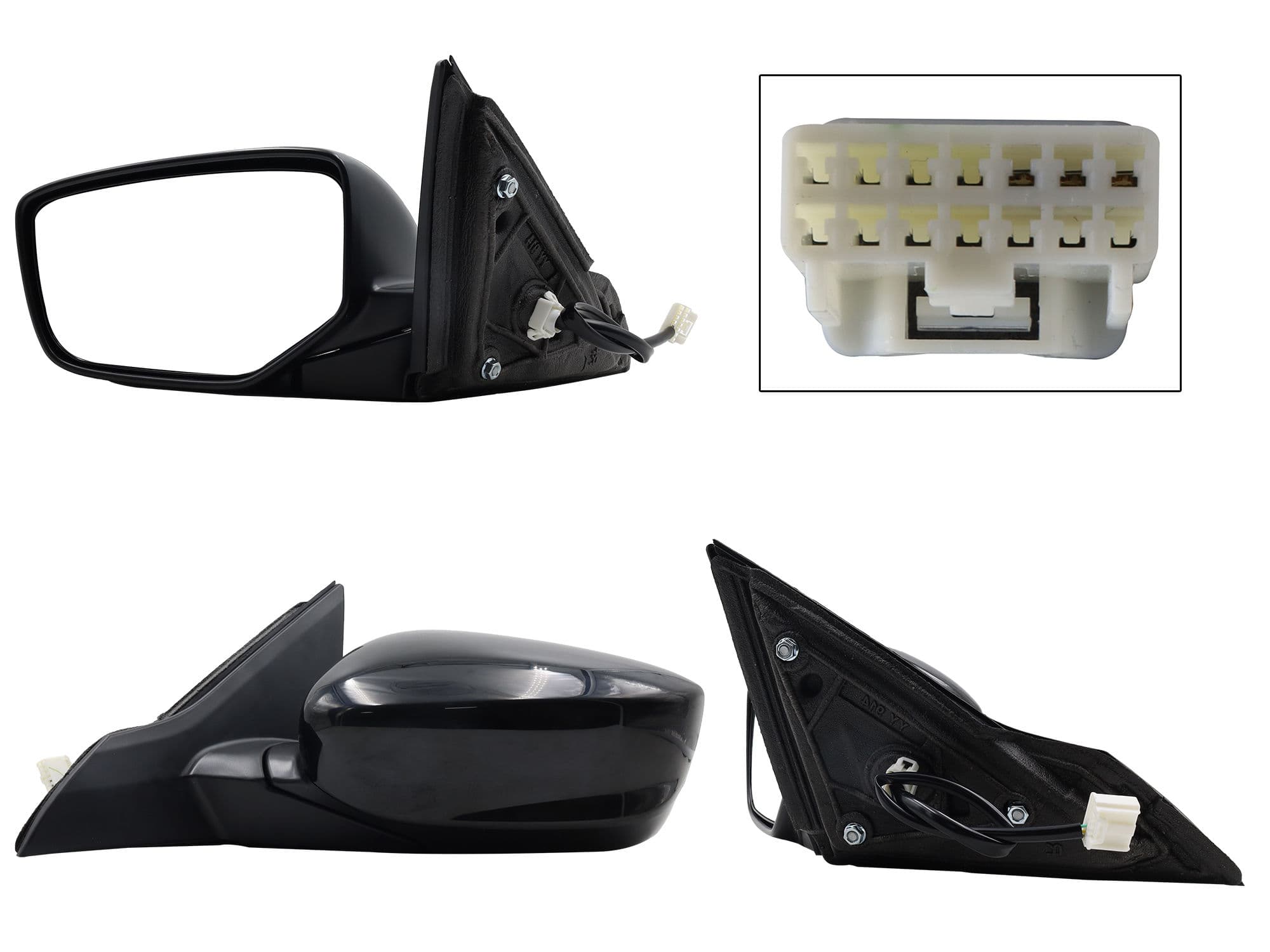 Espejo Izquierdo Honda Accord Sedan 2013-2017 3 Pines Eléctrico Para Pintar