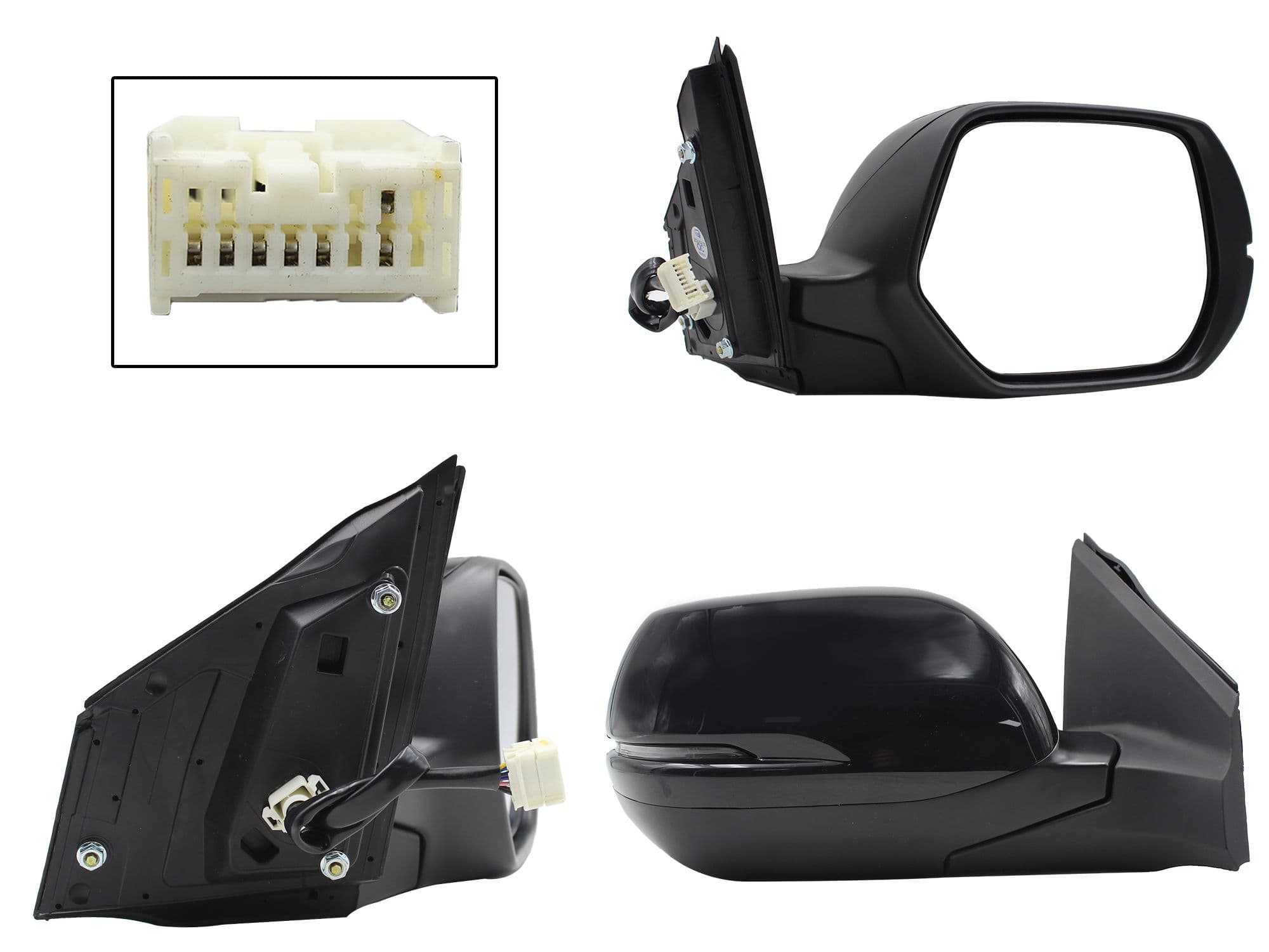 Espejo Derecho Honda CR-V 2015-2016 7 Pines Con Luz Direccional Con Desempañante Eléctrico Para Pintar