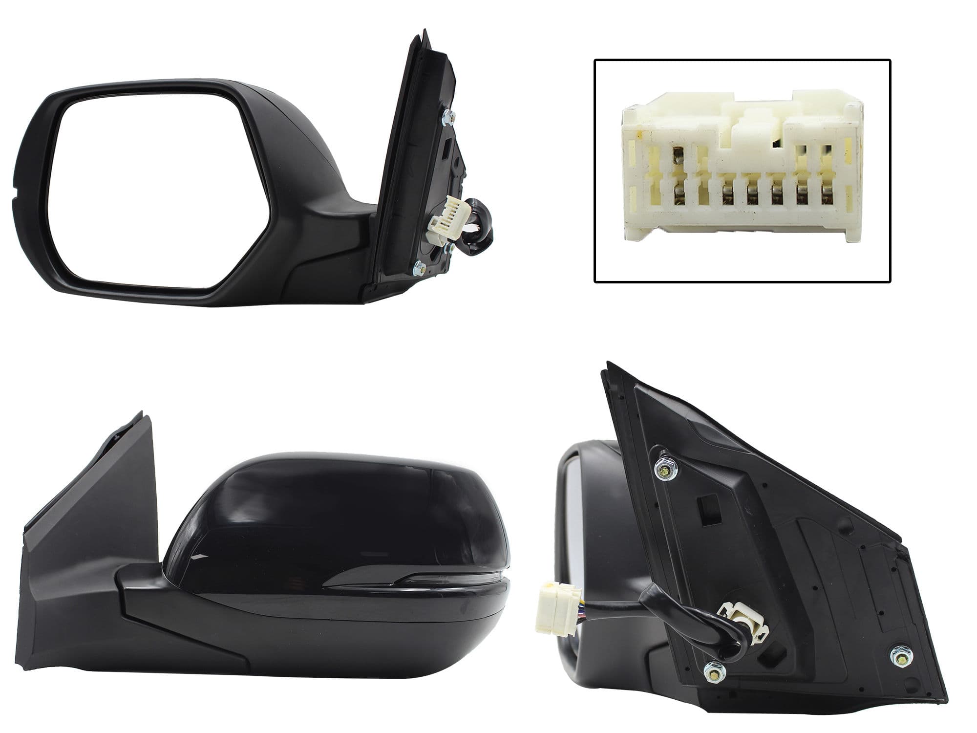 Espejo Izquierdo Honda CR-V 2015-2016 7 Pines Con Luz Direccional Con Desempañante Eléctrico Para Pintar