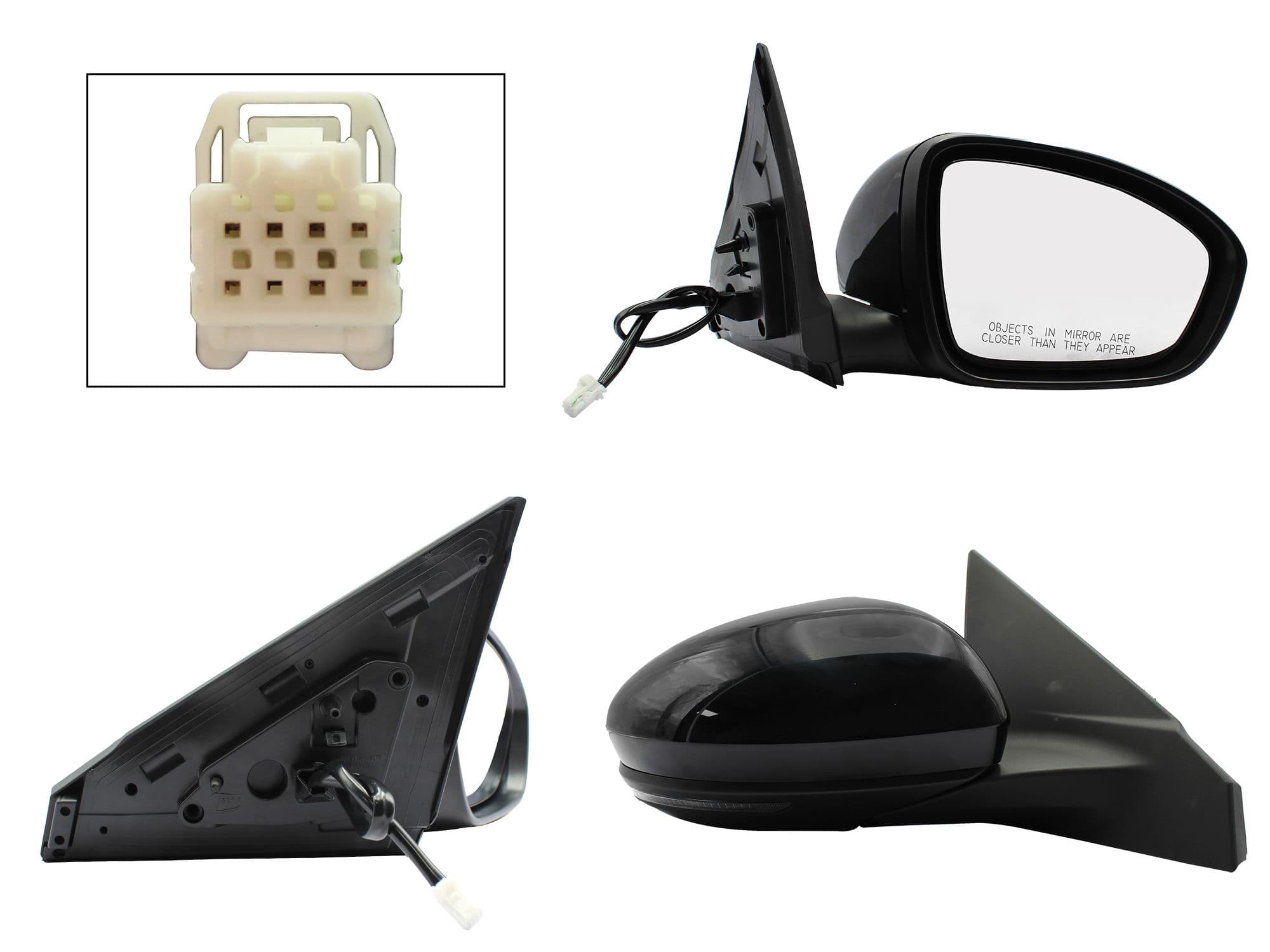 Espejo Derecho Nissan Sentra B-18 2021-2022 7 Pines Con Luz Direccional Con Desempañante Eléctrico Para Pintar