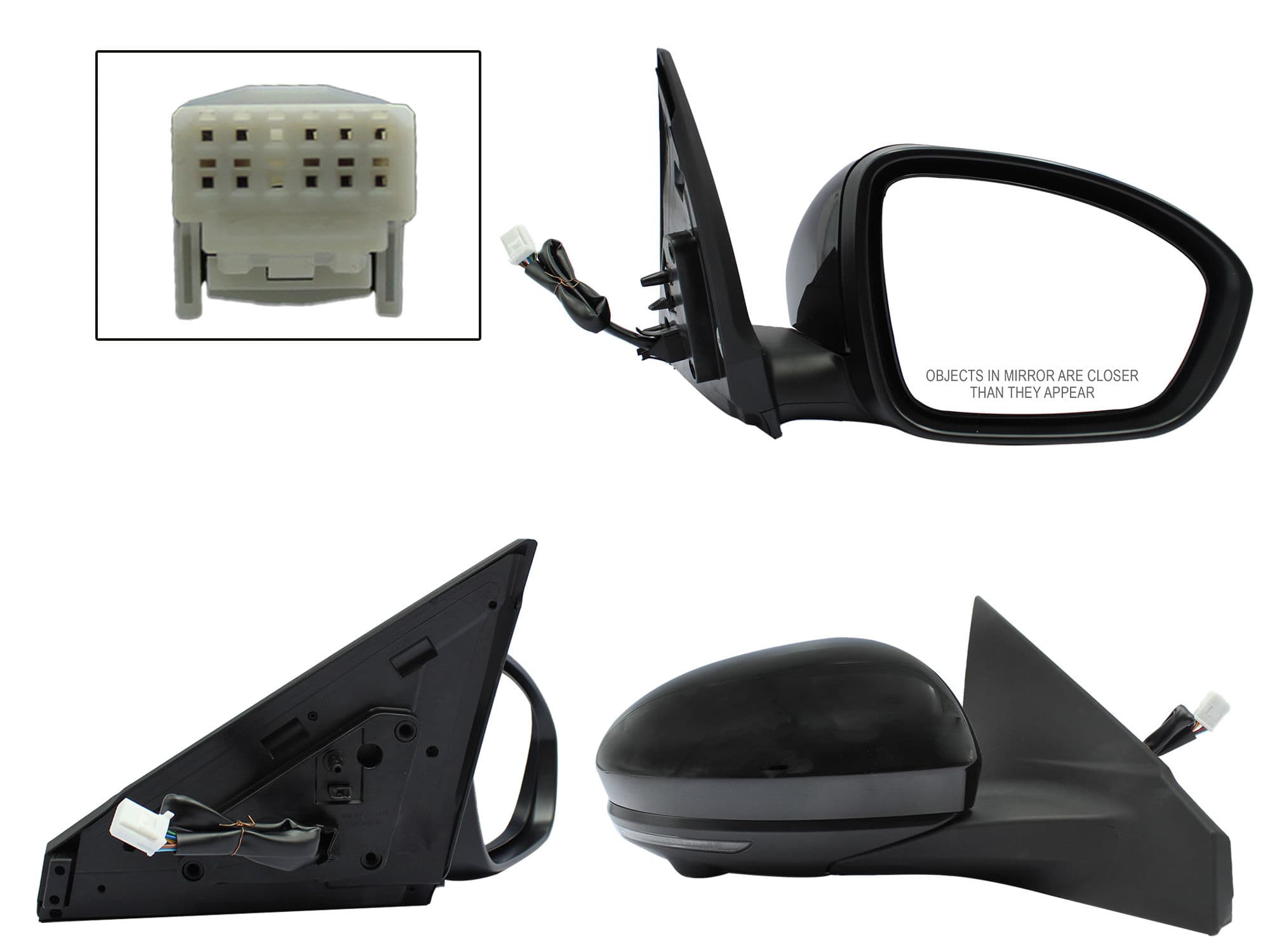 Espejo Derecho Nissan Sentra B-18 2021-2025 10 Pines Con Luz Direccional Con Desempañante Eléctrico Para Pintar