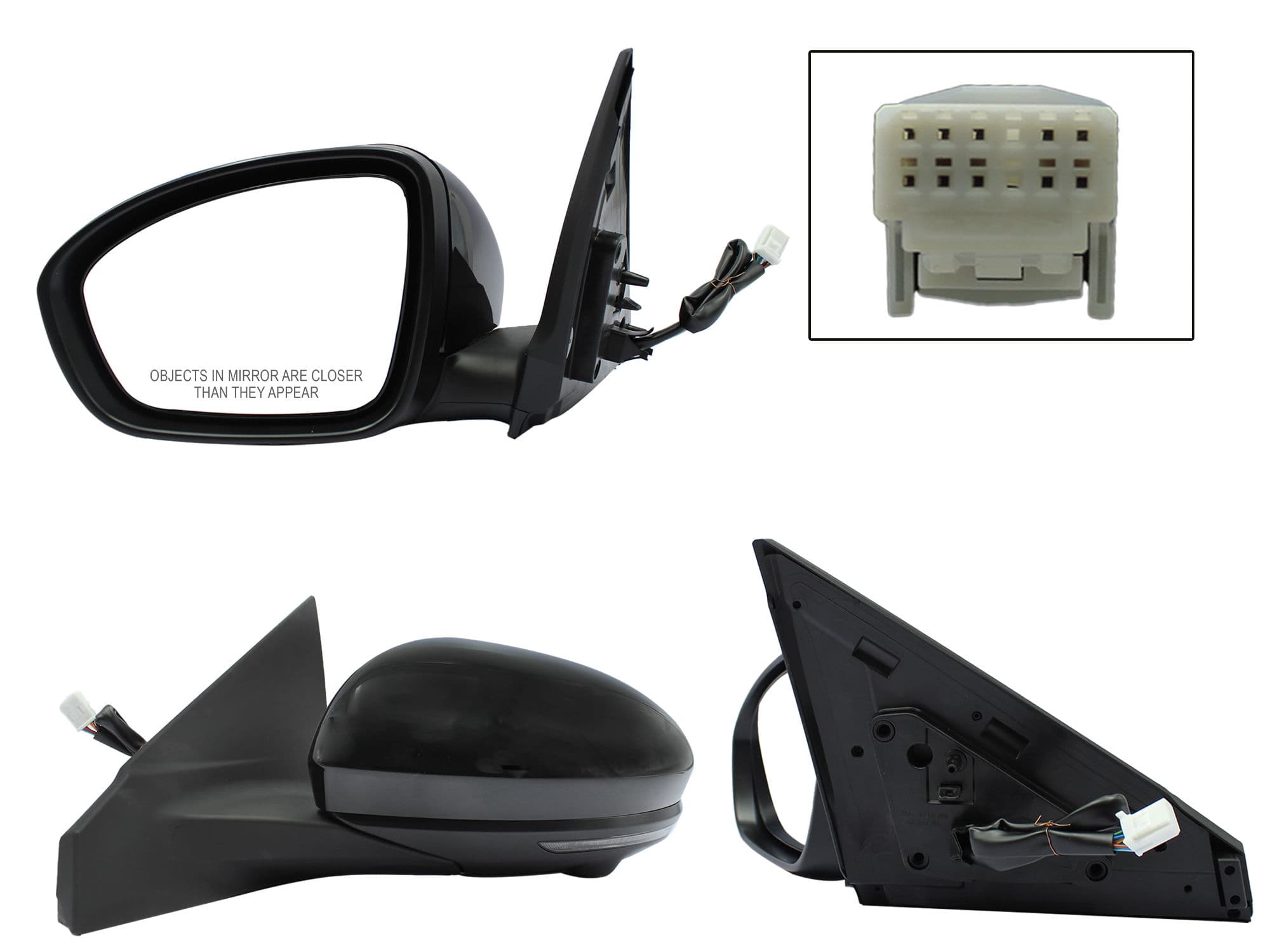 Espejo Izquierdo Nissan Sentra B-18 2021-2025 10 Pines Con Luz Direccional Con Desempañante Eléctrico Para Pintar