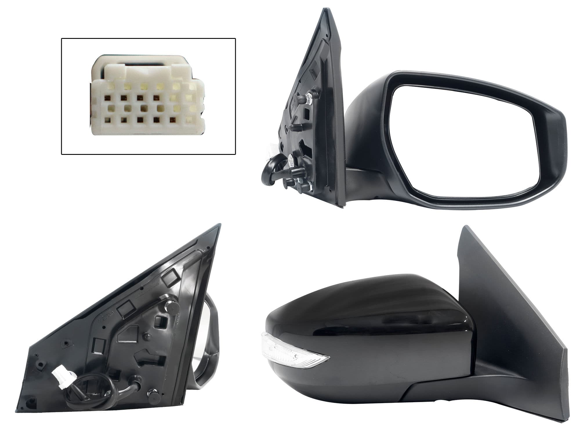 Espejo Derecho Nissan Sentra B-17 2013-2020 7 Pines Con Luz Direccional Con Desempañante Eléctrico Para Pintar