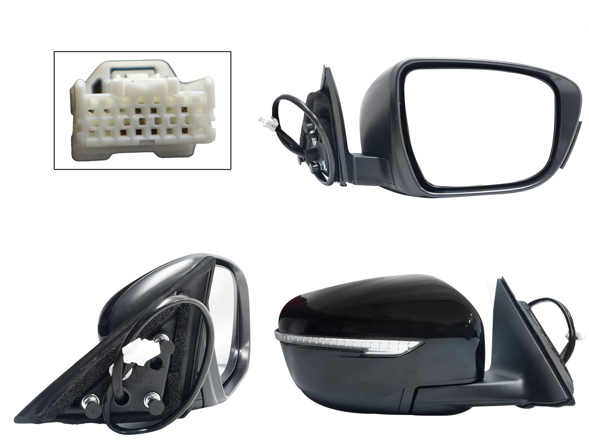 Espejo Derecho Nissan X-trail 2015-2022 7 Pines Con Luz Direccional Con Desempañante Eléctrico Para Pintar