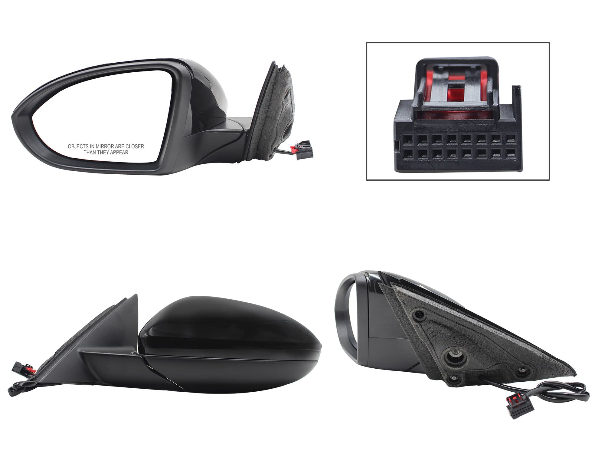 Espejo Izquierdo Volkswagen Jetta A7 2019-2026 5 Pines Con Desempañante Eléctrico Para Pintar