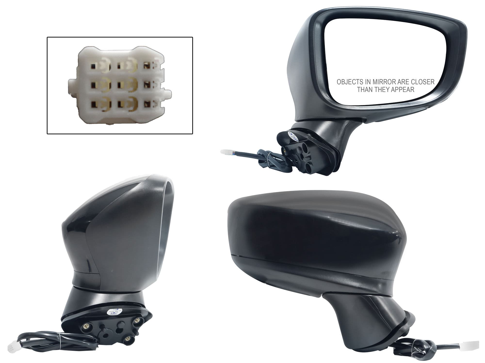 Espejo Derecho Mazda Mazda 3 4 y 5 Puertas 2014-2018 3 Pines Eléctrico Para Pintar