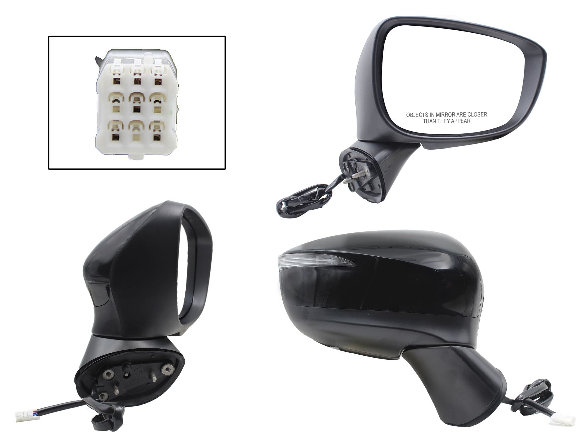 Espejo Derecho Mazda CX-5 2015-2017 6 Pines Con Luz Direccional Con Desempañante Eléctrico Para Pintar