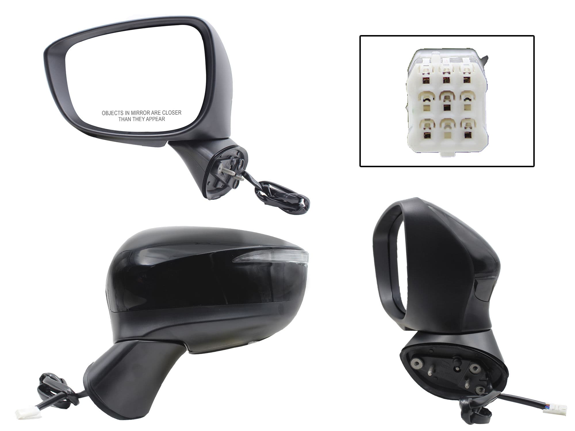Espejo Izquierdo Mazda CX-5 2015-2017 6 Pines Con Luz Direccional Con Desempañante Eléctrico Para Pintar