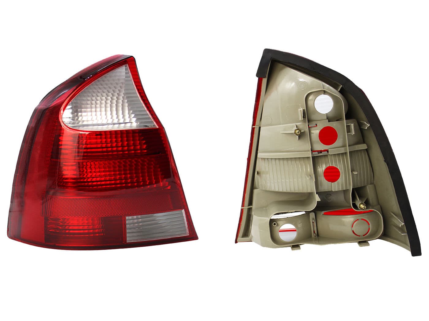 Calavera Izquierda Chevrolet Corsa 4 Puertas 2003-2008 Sin Arnés Rojo Blanco