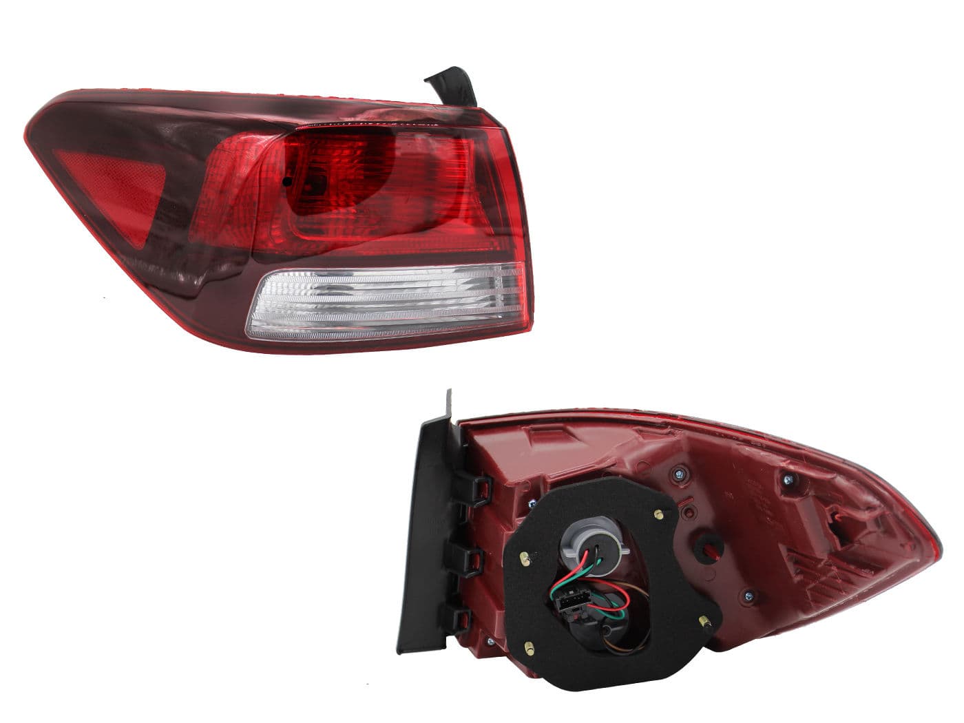 Calavera Izquierda Exterior KIA RIO 4 Puertas 2018-2023 Con Arnés Rojo Blanco
