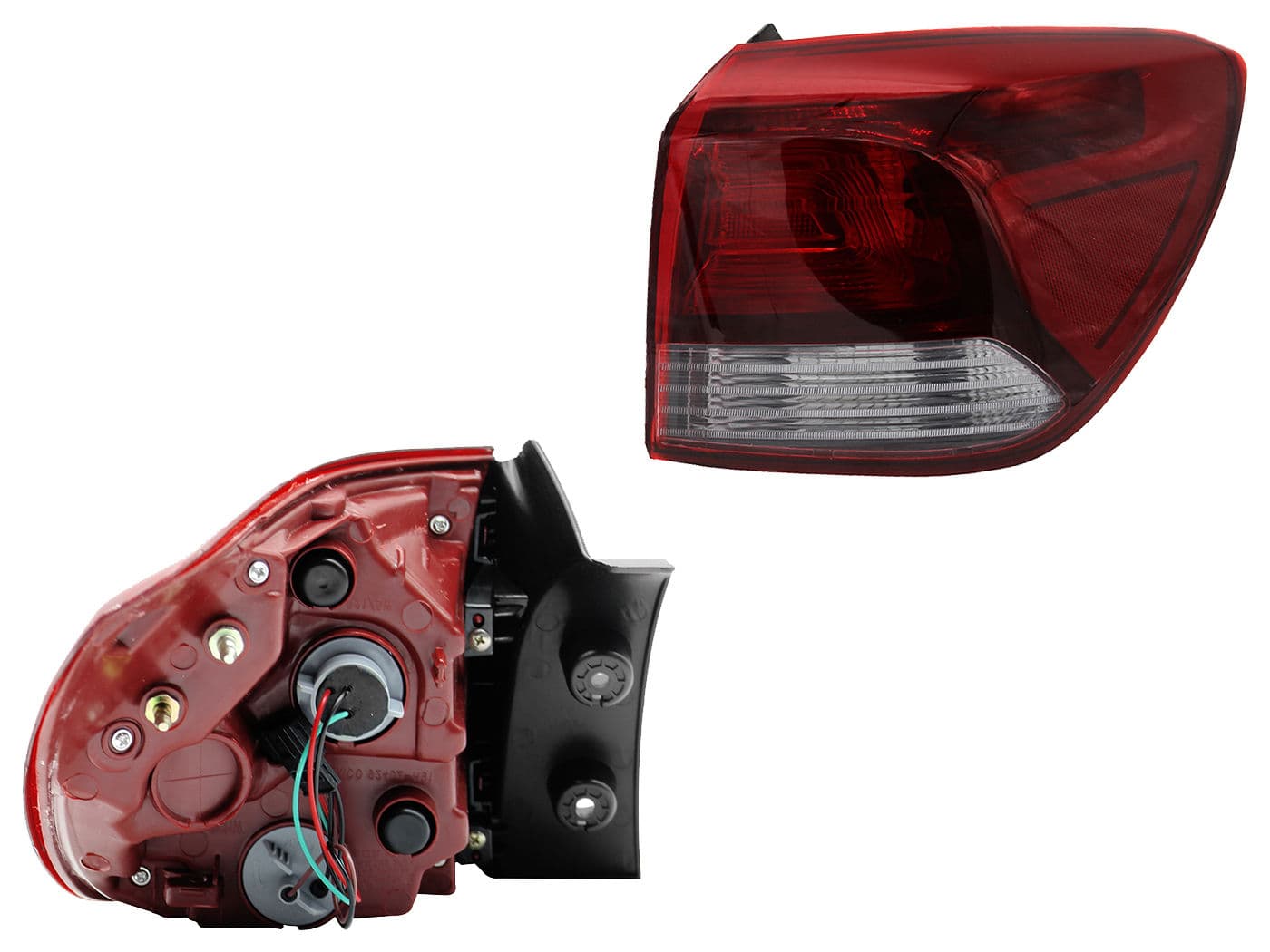 Calavera Derecha Exterior KIA RIO 5 Puertas 2018-2023 Sin Arnés Rojo Blanco