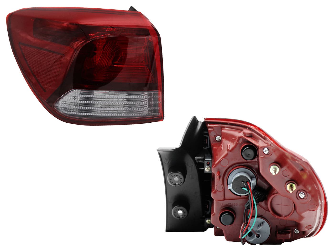 Calavera Izquierda Exterior KIA RIO 5 Puertas 2018-2023 Sin Arnés Rojo Blanco