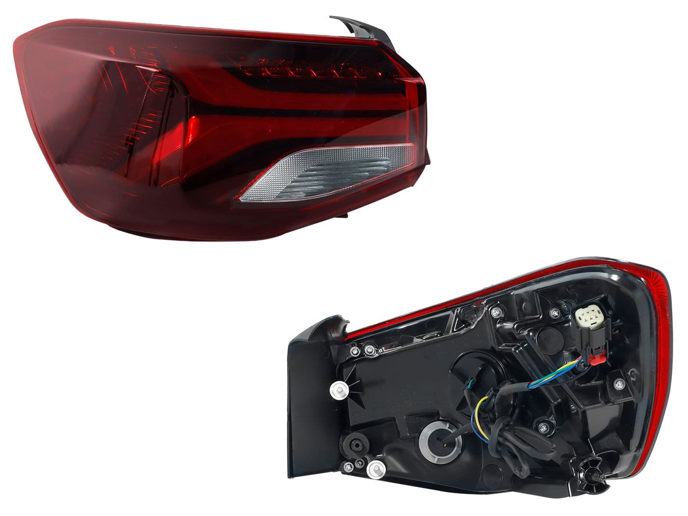 Calavera Izquierda Exterior Chevrolet ONIX 2020-2025 Con Arnés Con Led Rojo Blanco