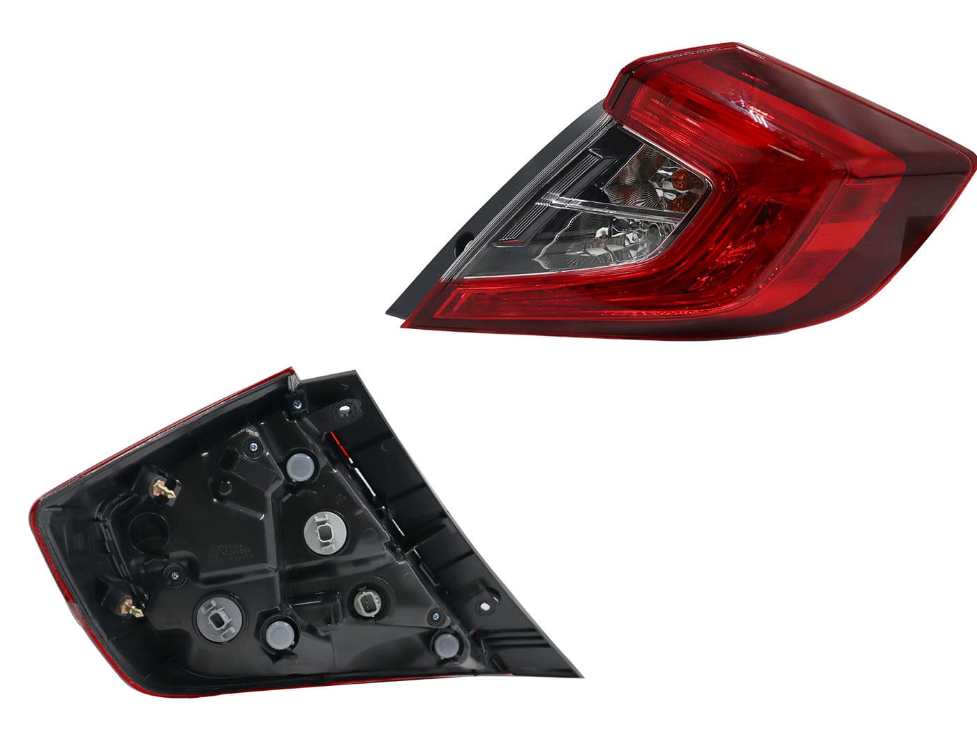 Calavera Derecha Exterior Honda Civic 4 Puertas 2016-2021 Sin Arnés Rojo Blanco