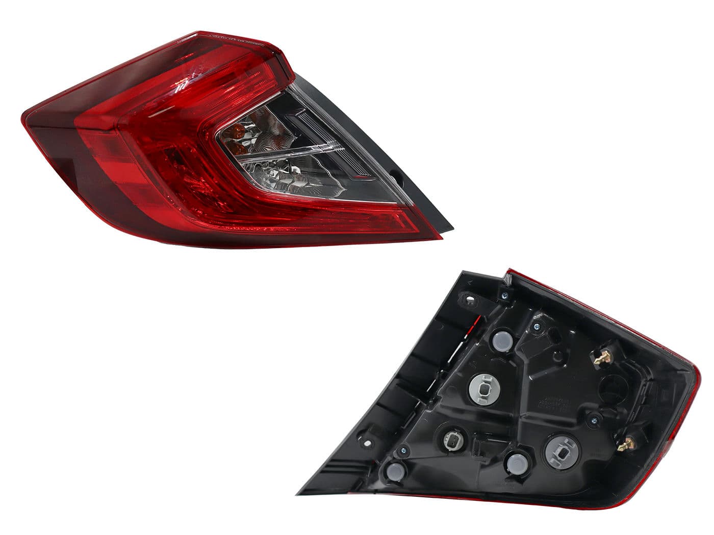 Calavera Izquierda Exterior Honda Civic 4 Puertas 2016-2021 Sin Arnés Rojo Blanco