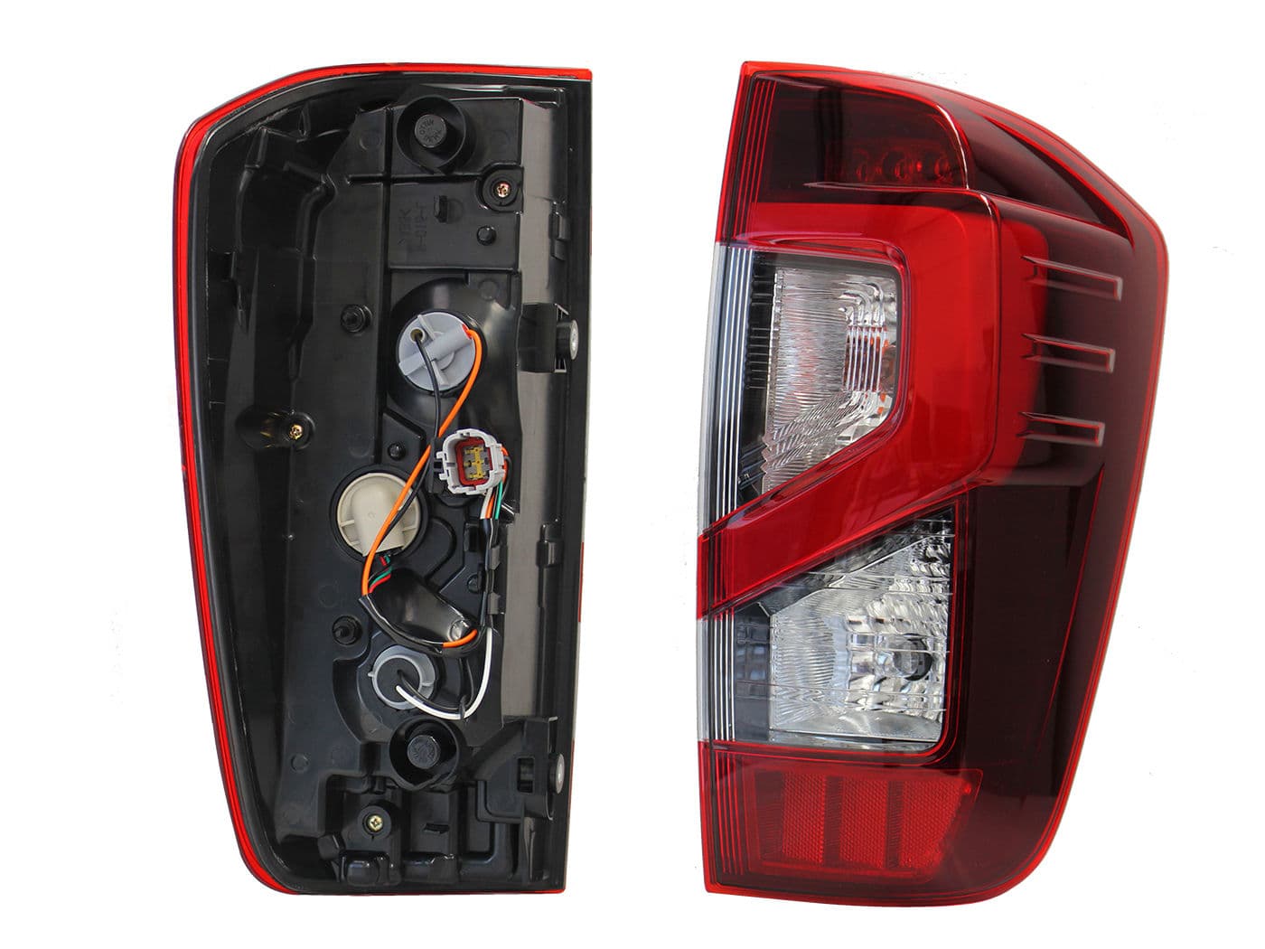 Calavera Derecha Nissan Np-300 Frontier 4WD 2021-2025 Con Arnés Con Led Con DRL Rojo Blanco