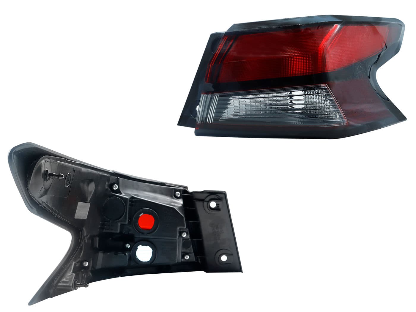 Calavera Derecha Exterior Nissan Versa 2020-2025 Sin Arnés Oscura Filo Negro Rojo Blanco