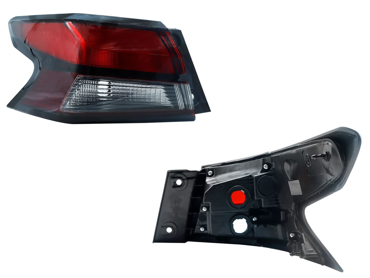 Calavera Izquierda Exterior Nissan Versa 2020-2025 Sin Arnés Oscura Filo Negro Rojo Blanco