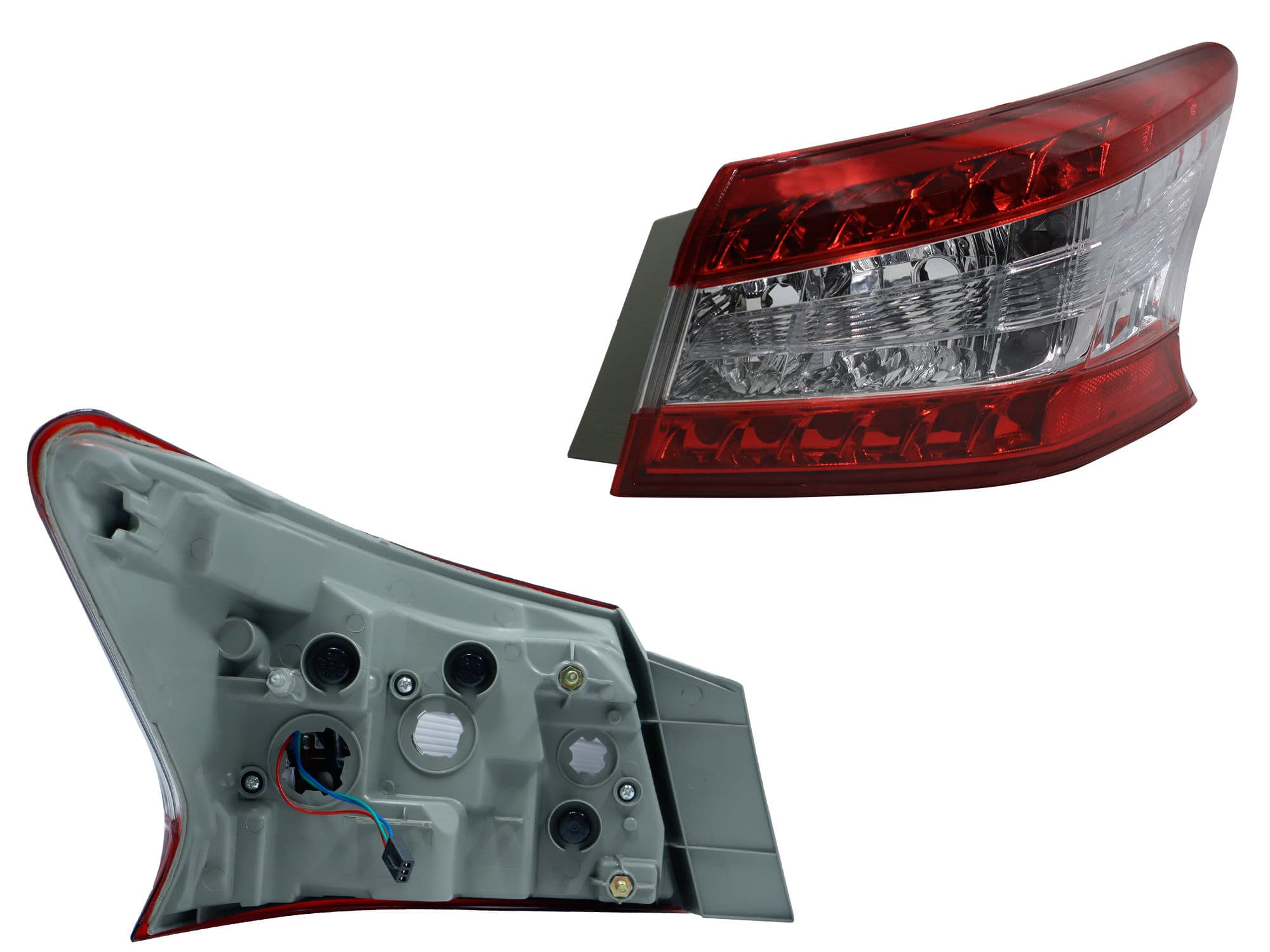 Calavera Derecha Exterior Nissan Sentra B-17 2013-2016 Sin Arnés Con Led Rojo Blanco