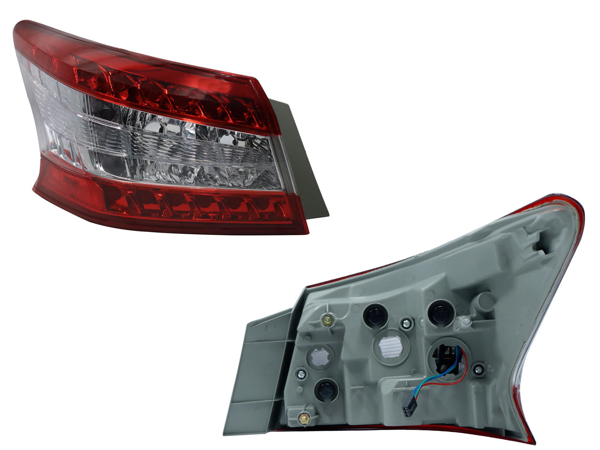 Calavera Izquierda Exterior Nissan Sentra B-17 2013-2016 Sin Arnés Con Led Rojo Blanco