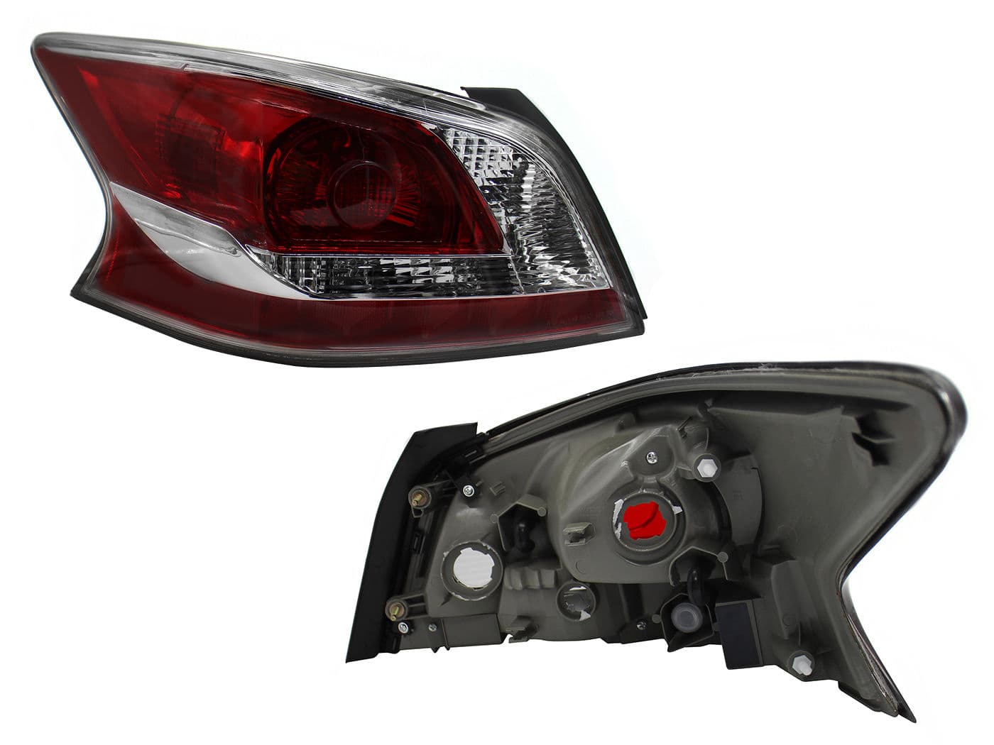 Calavera Izquierda Nissan Altima 2013-2016 Sin Arnés Clara Filo Cromado Rojo Blanco