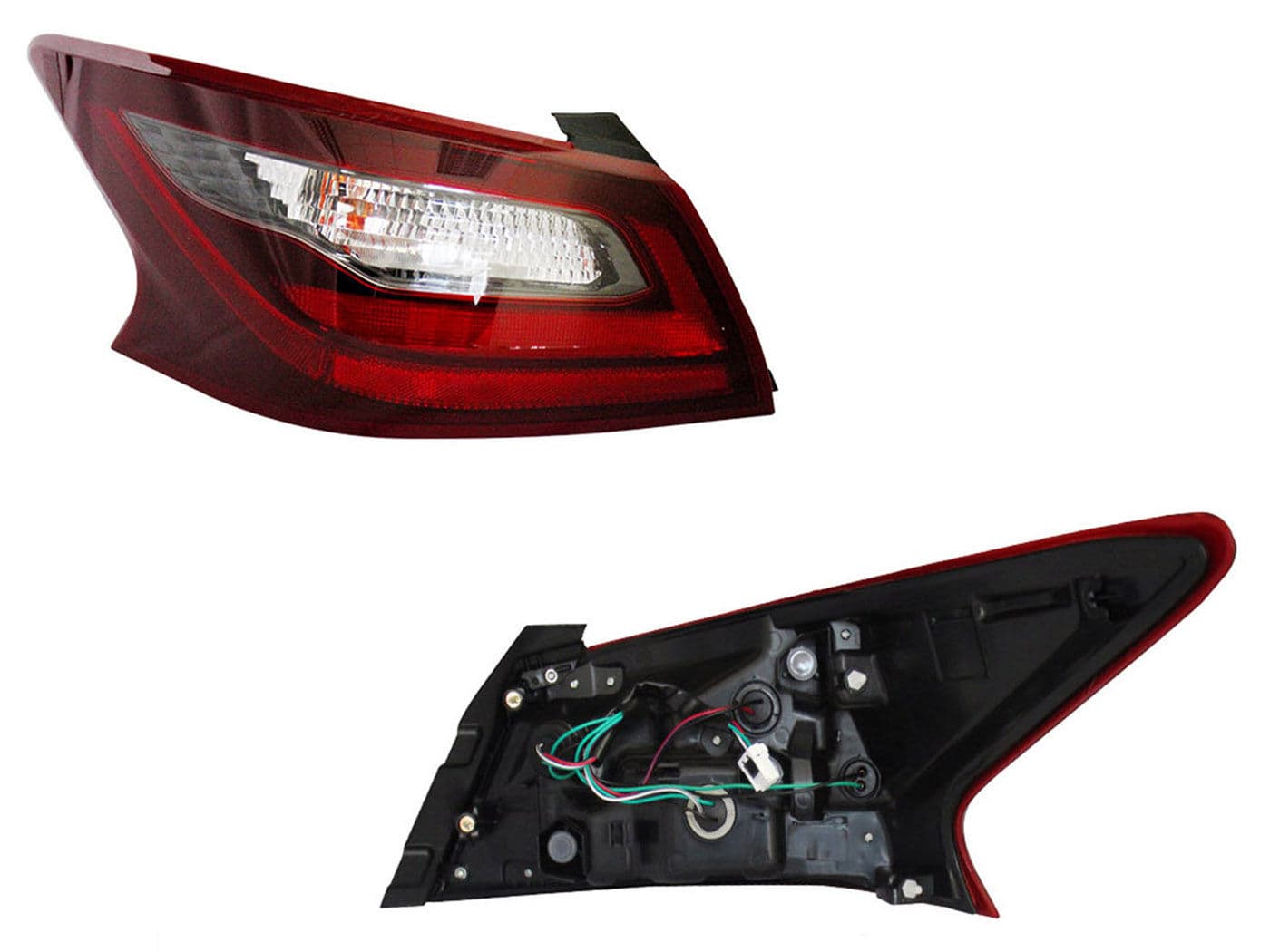 Calavera Izquierda Exterior Nissan Altima 2017-2018 Con Arnés Oscura Rojo Blanco