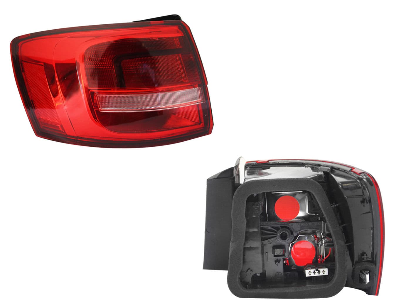 Calavera Izquierda Exterior Volkswagen Jetta A6 Bicentenario 2015-2018 Sin Arnés Clara Rojo Blanco