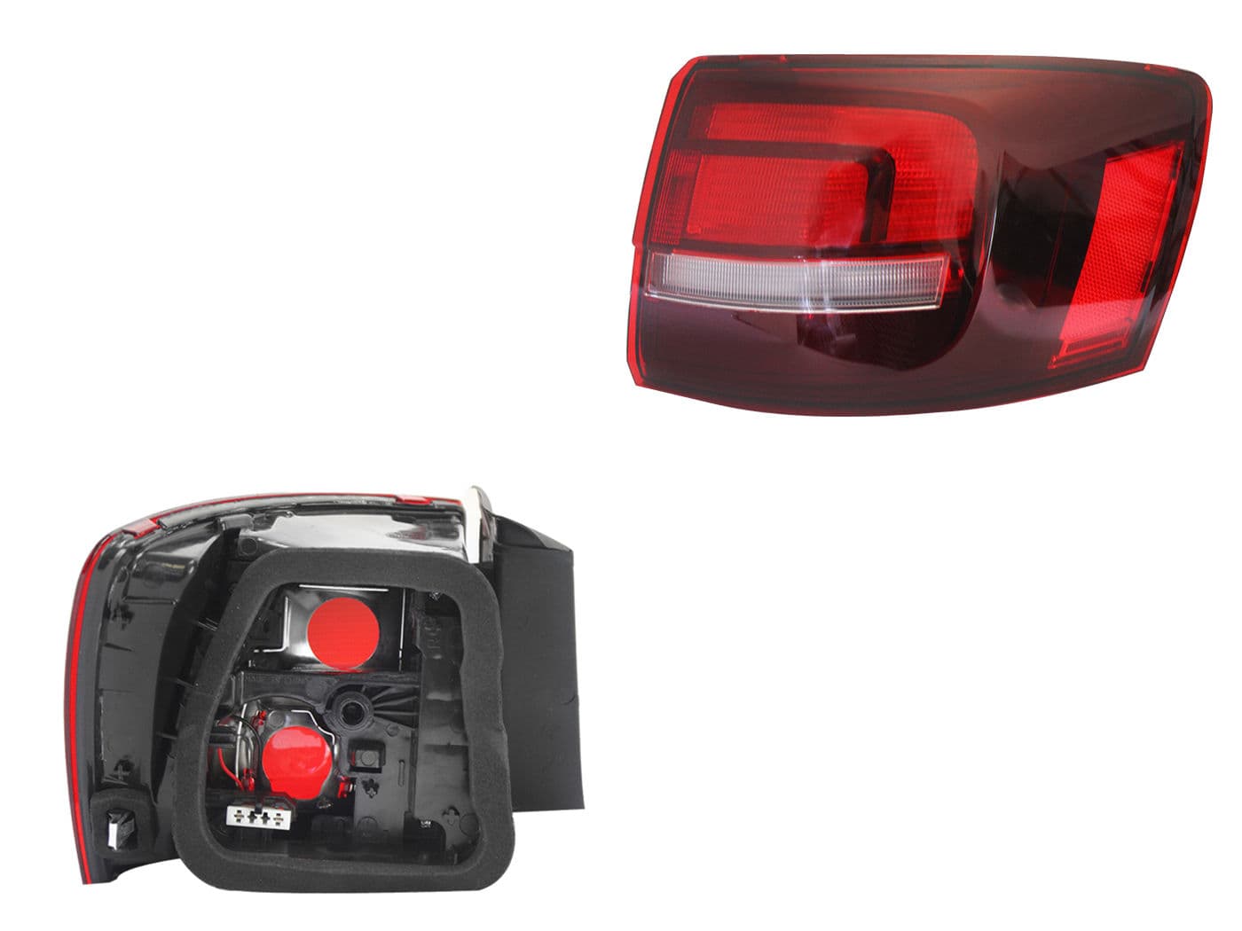 Calavera Derecha Exterior Volkswagen Jetta A6 Bicentenario 2015-2018 Sin Arnés Oscura Rojo Blanco