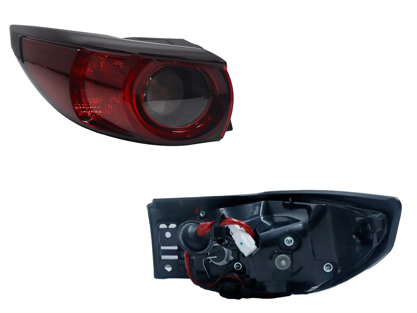 Calavera Izquierda Exterior Mazda CX-5 2018-2021 Con Arnés Oscura Rojo Blanco