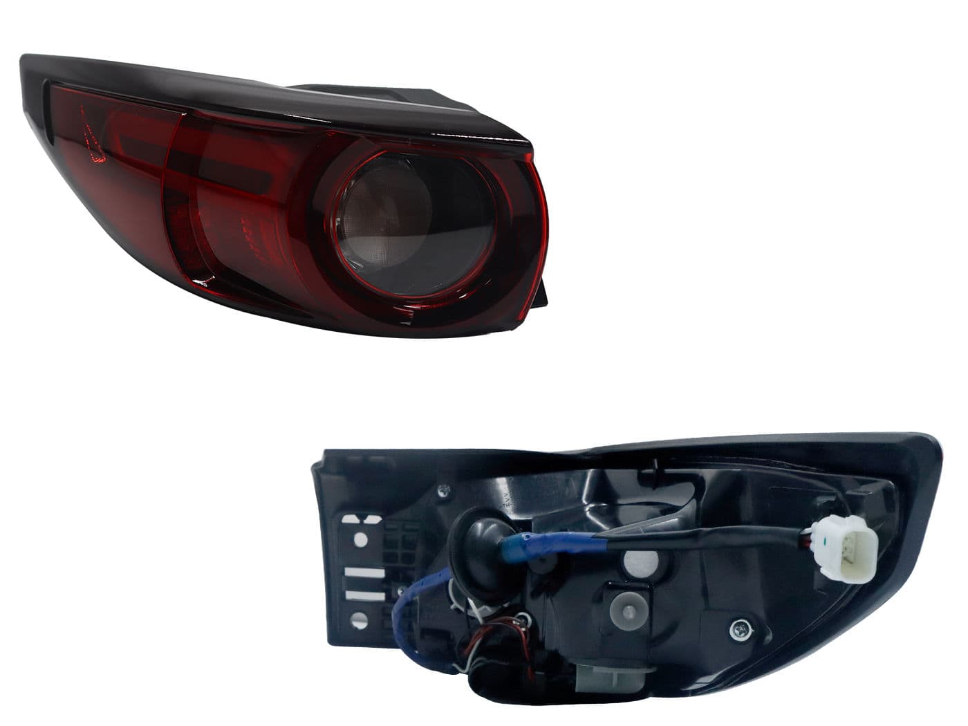 Calavera Izquierda Exterior Mazda CX-5 2018-2021 Con Arnés Con Led Oscura Rojo Blanco