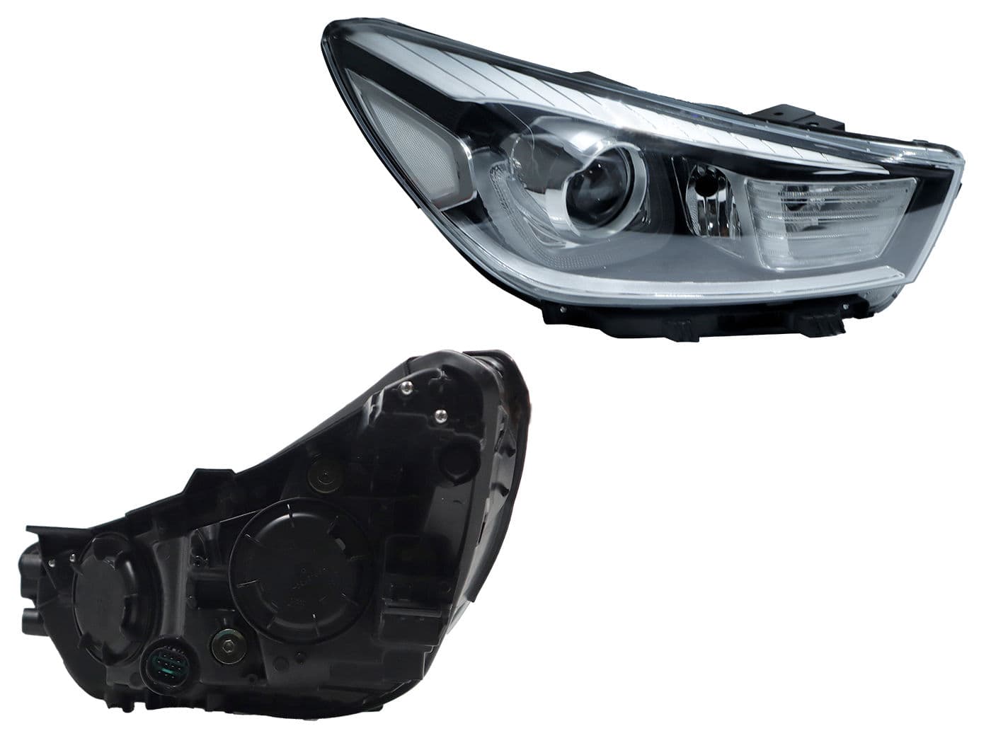 Faro Derecho Kia RIO 4 Puertas 2018-2023 Con Lupa Con Led Con Motor