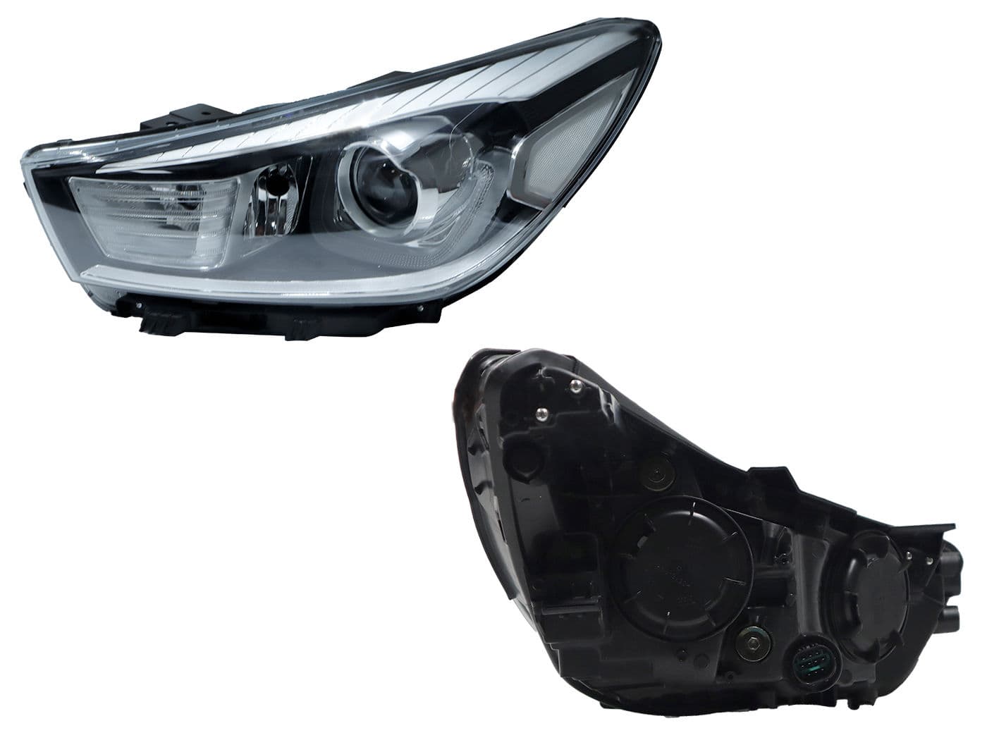 Faro Izquierdo Kia RIO 4 Puertas 2018-2023 Con Lupa Con Led Con Motor