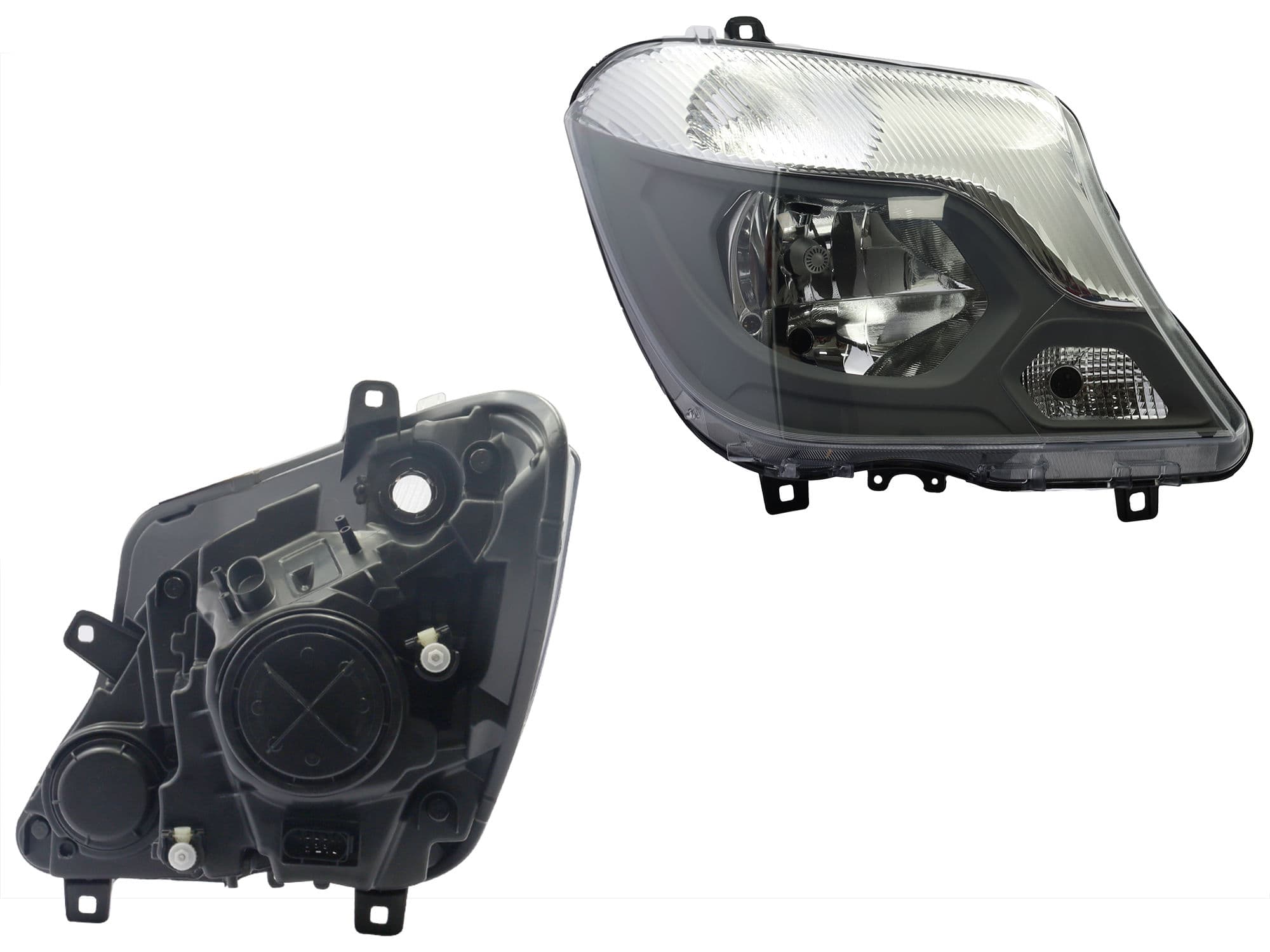 Faro Derecho Mercedes Benz SPRINTER 2014-2019 Con Motor Fondo Cromado