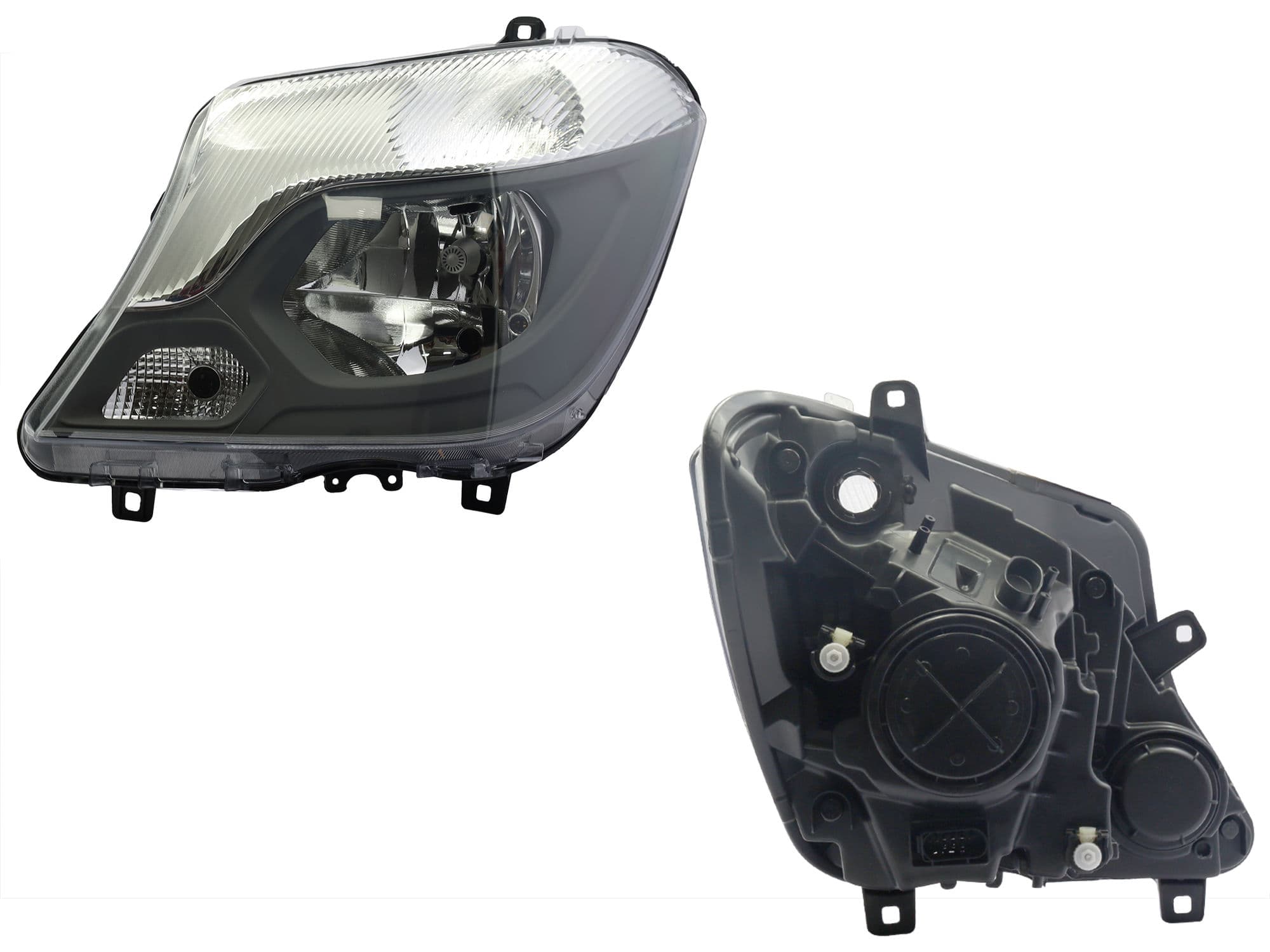 Faro Izquierdo Mercedes Benz SPRINTER 2014-2019 Con Motor Fondo Cromado