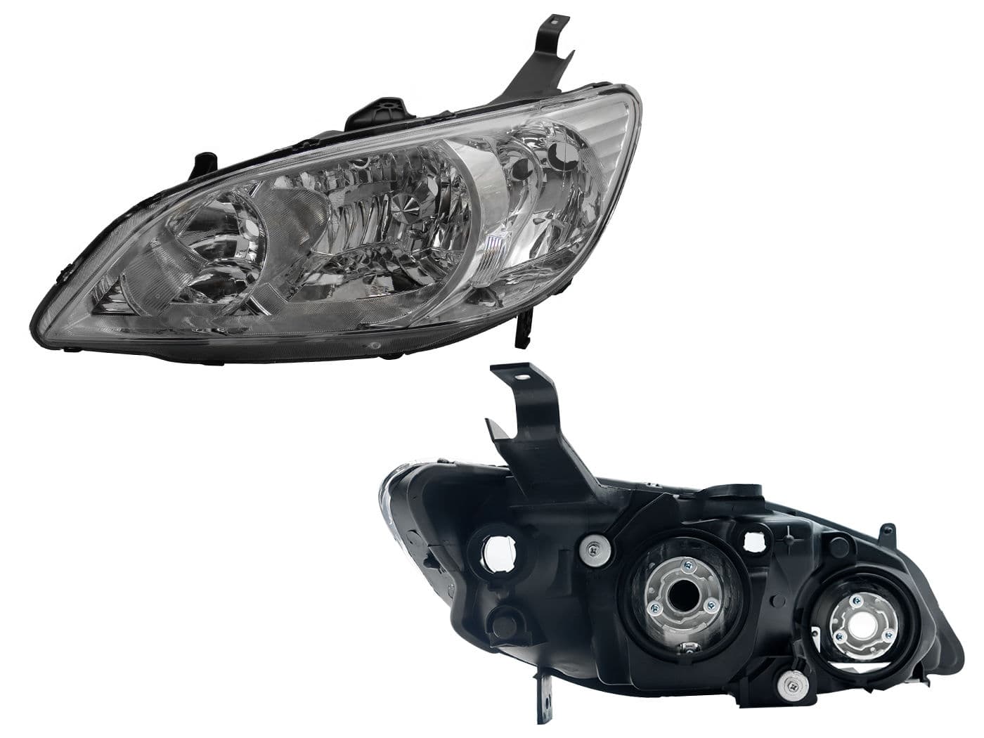 Faro Izquierdo Honda CIVIC COUPE/ 2 y 4 Puertas 2004-2005 Fondo Cromado