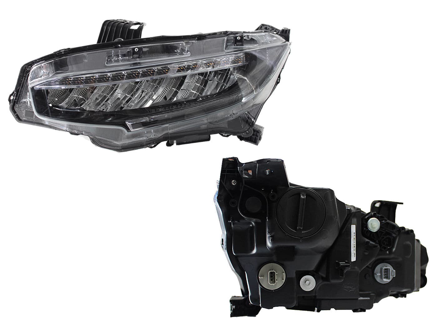 Faro Izquierdo Honda CIVIC TOURING 4 Puertas 2016-2018 Con Led Fondo Cromado