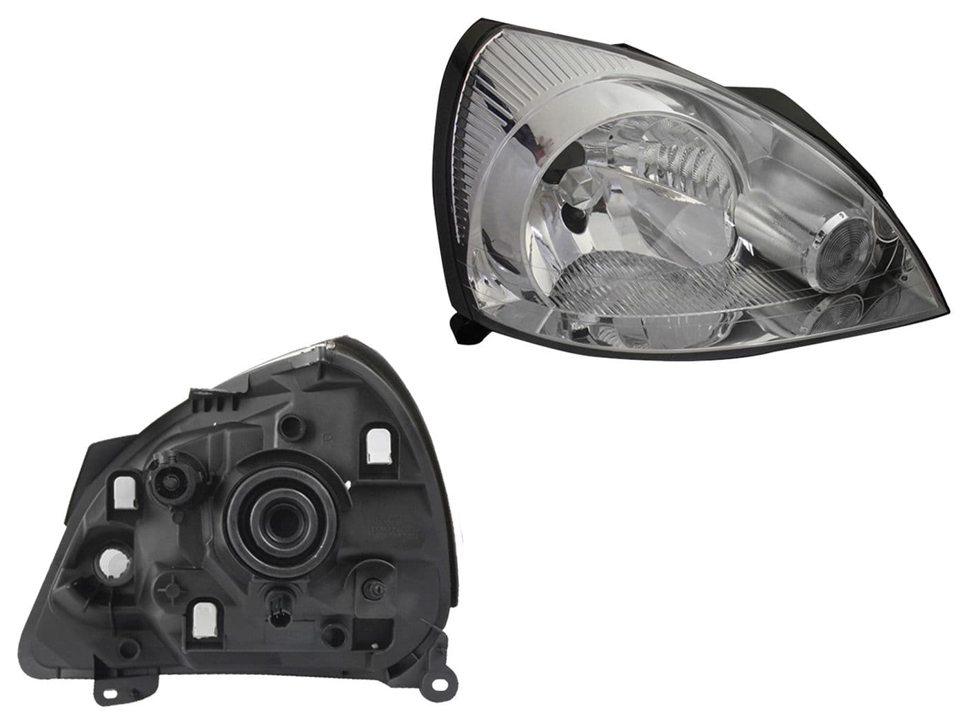 Faro Derecho Nissan PLATINA 2002-2010 Fondo Cromado