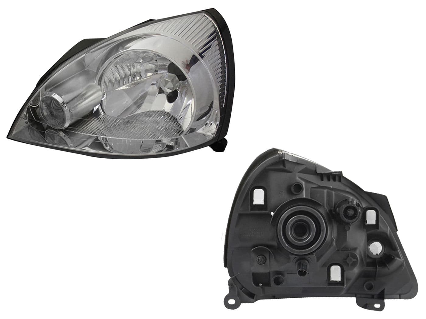 Faro Izquierdo Nissan PLATINA 2002-2010 Fondo Cromado